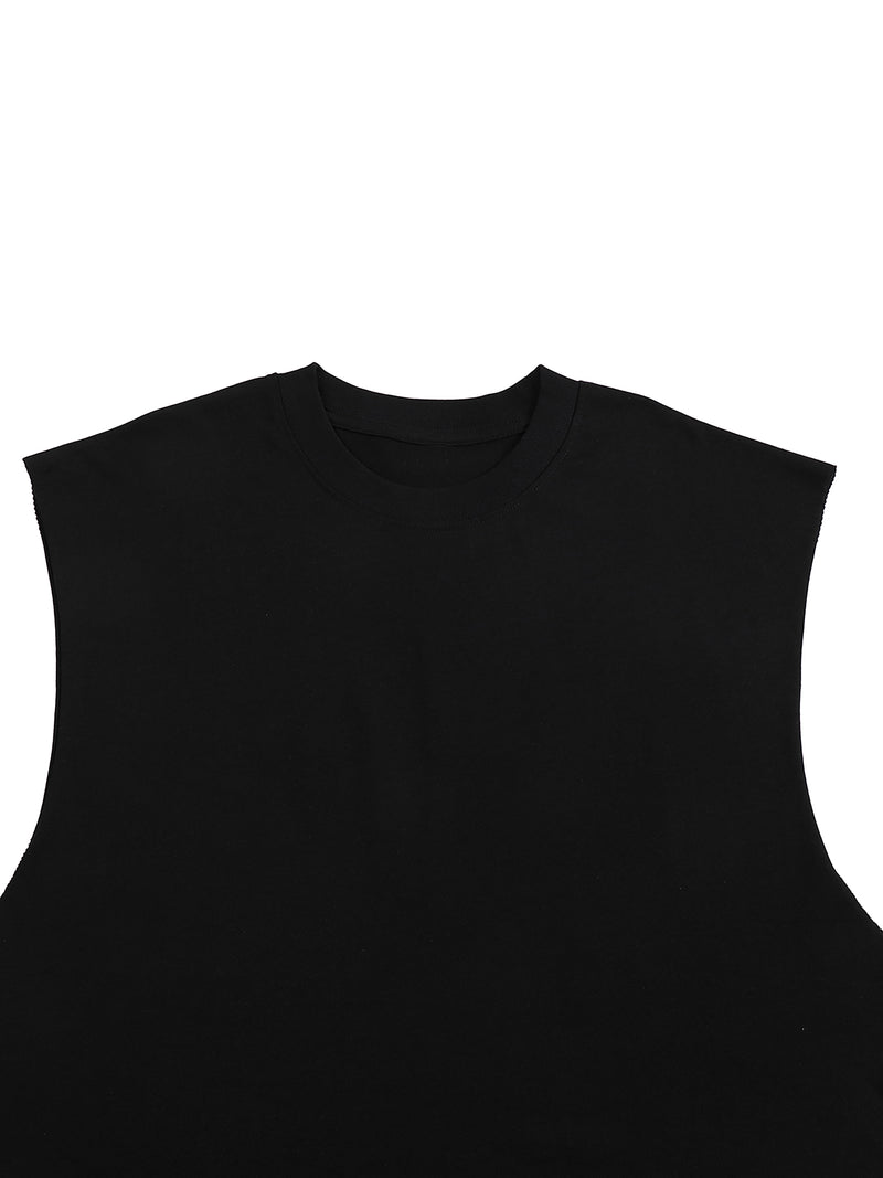 Raw Edge Cotton Tank Top
