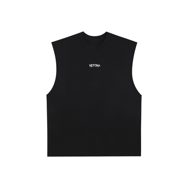 Raw Edge Cotton Tank Top