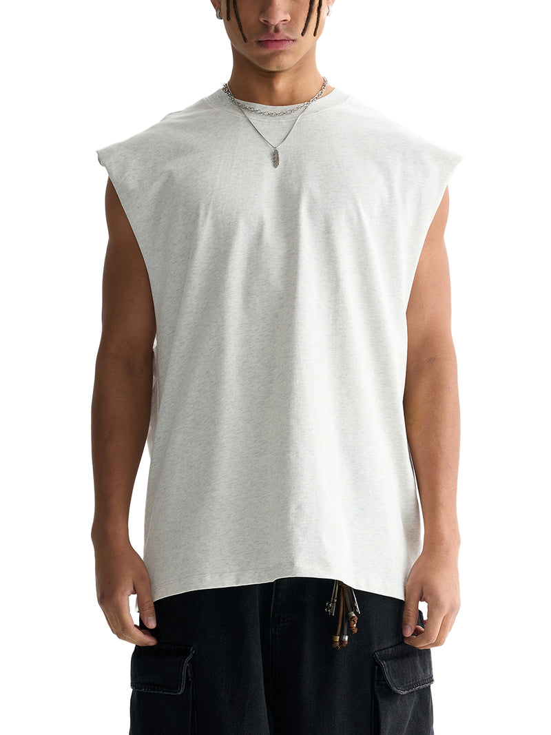 Raw Edge Cotton Tank Top
