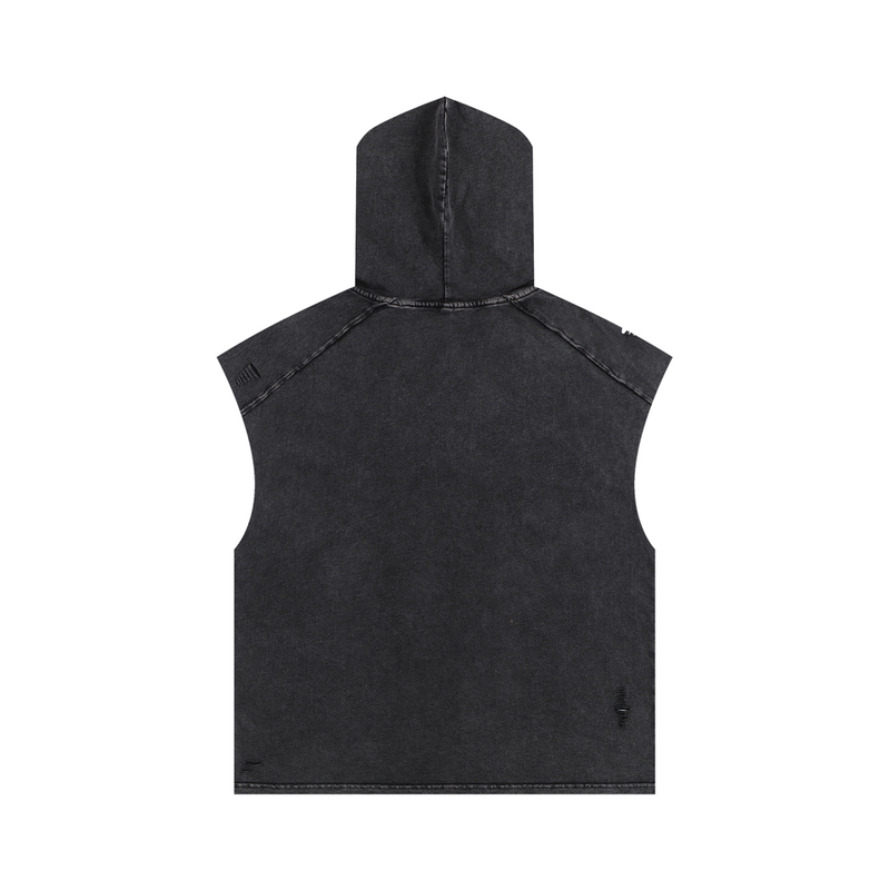 Snow Washed Boxy Hooded Tank Top