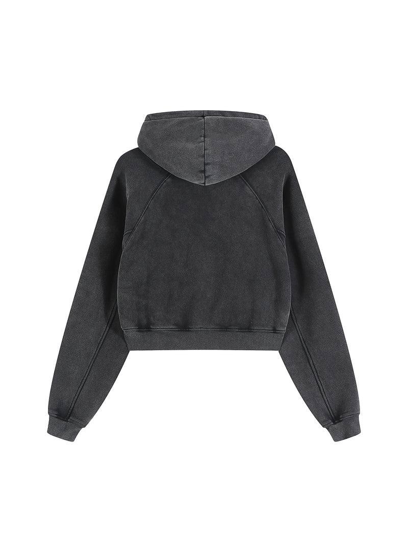 Snow Washed Cropped Hoodie