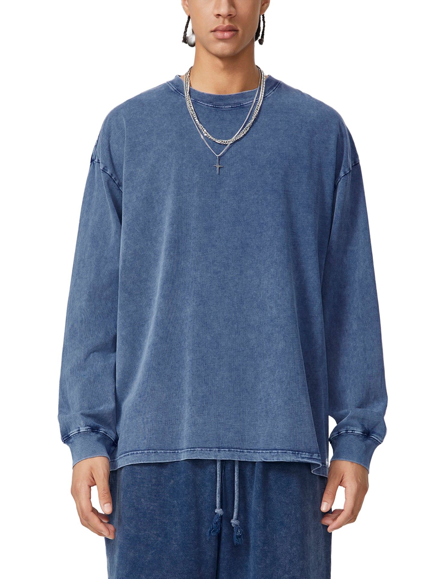 Snow Washed Oversize Long Sleeve T-shirt