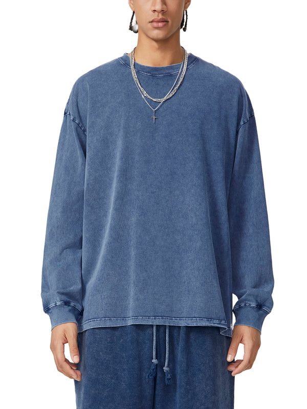 Snow Washed Oversize Long Sleeve T-shirt
