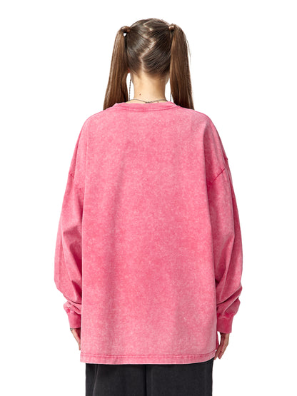 Snow Washed Oversize Long Sleeve T-shirt