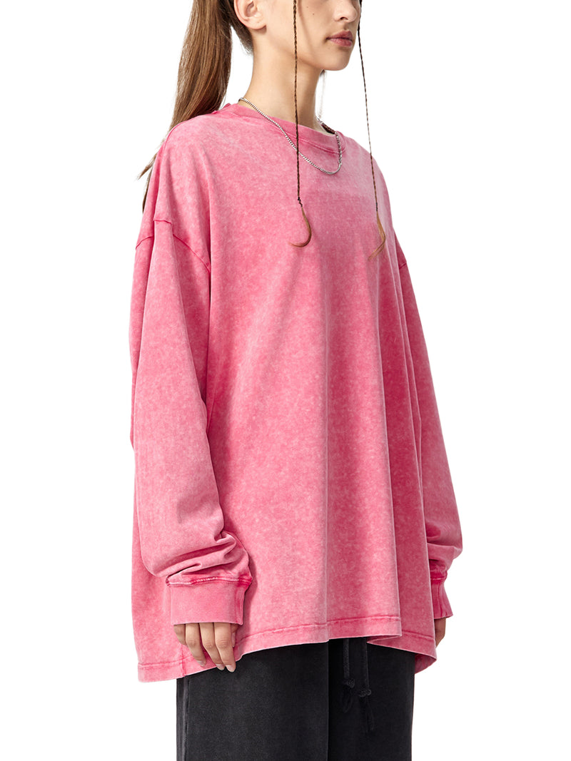 Snow Washed Oversize Long Sleeve T-shirt
