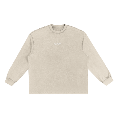 Snow Washed Oversize Long Sleeve T-shirt