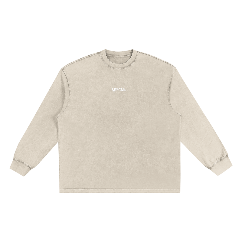 Snow Washed Oversize Long Sleeve T-shirt