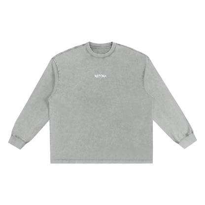 Snow Washed Oversize Long Sleeve T-shirt
