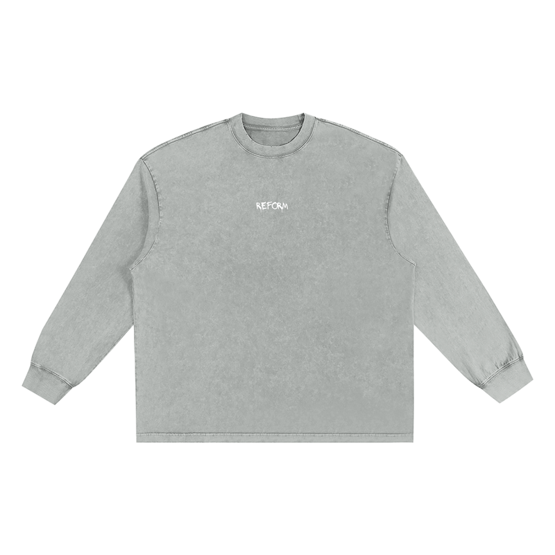 Snow Washed Oversize Long Sleeve T-shirt