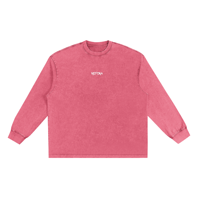 Snow Washed Oversize Long Sleeve T-shirt