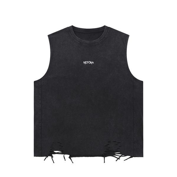 Snow Washed Raw-Hem Tank Top