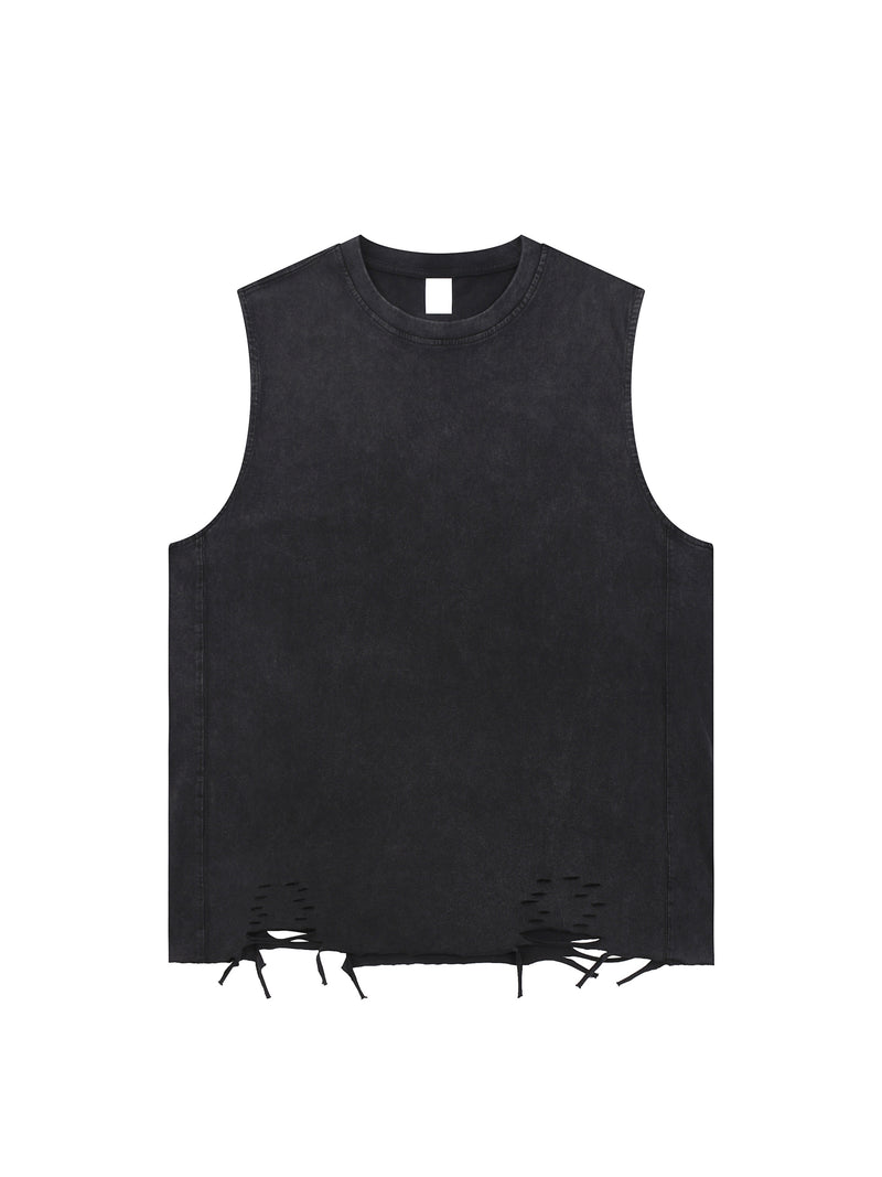 Snow Washed Raw-Hem Tank Top