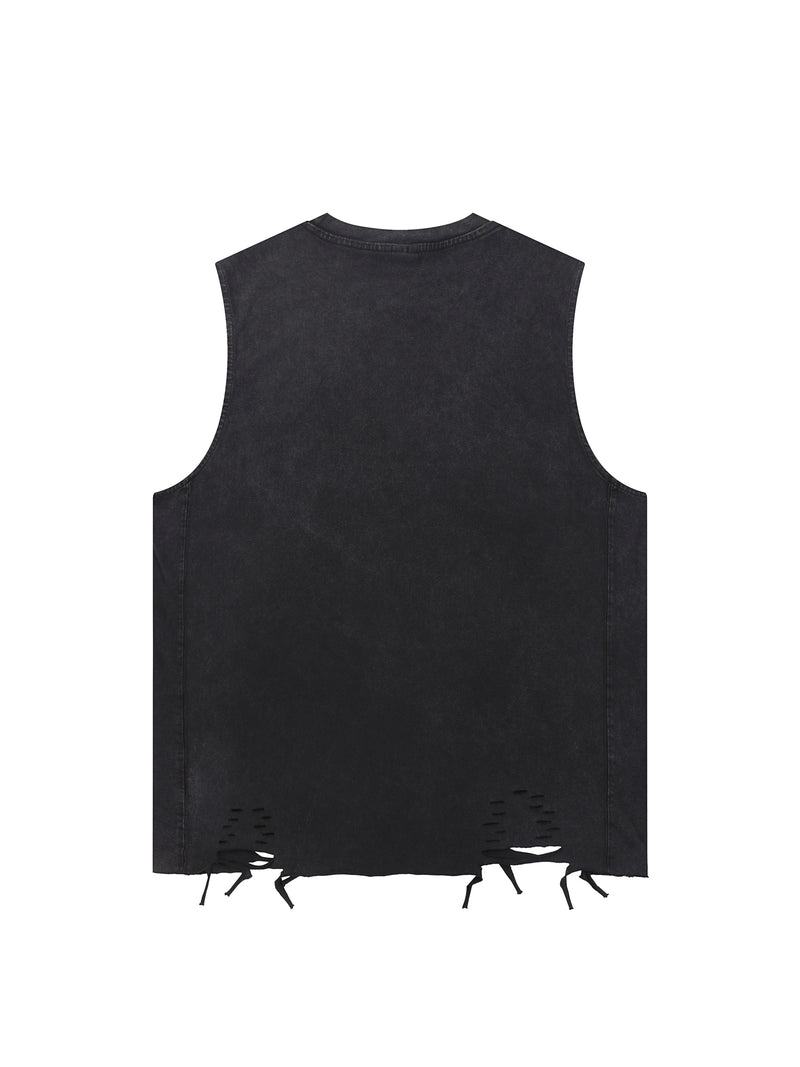 Snow Washed Raw-Hem Tank Top