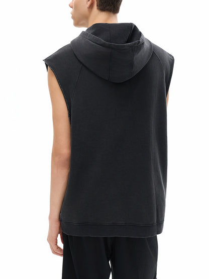 Snow Washed Sleeveless Hoodie