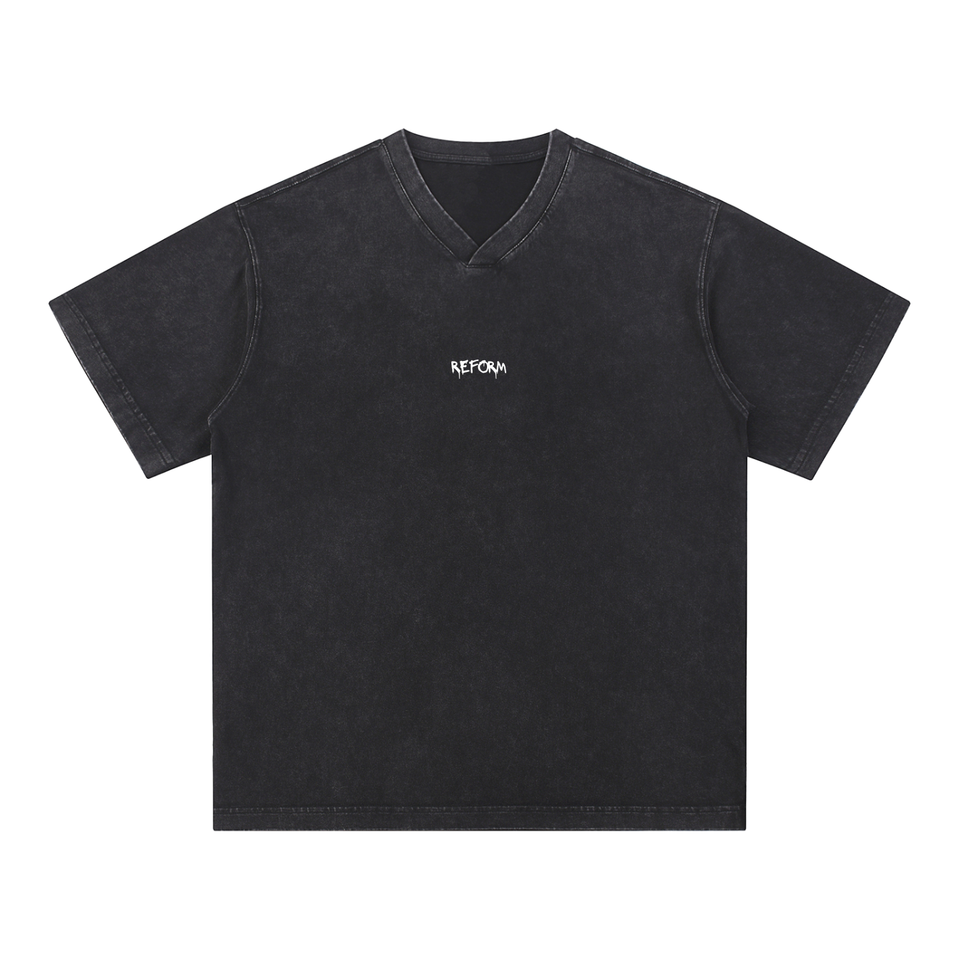 Snow Washed V-Neck Cotton T-Shirt