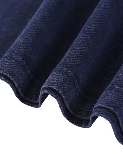 Snow Washed V-Neck Cotton T-Shirt