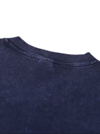 Snow Washed V-Neck Cotton T-Shirt