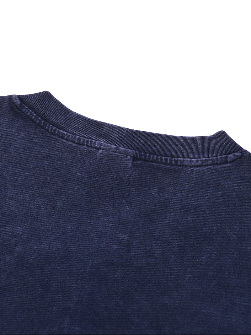 Snow Washed V-Neck Cotton T-Shirt