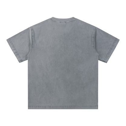 Snow Washed V-Neck Cotton T-Shirt