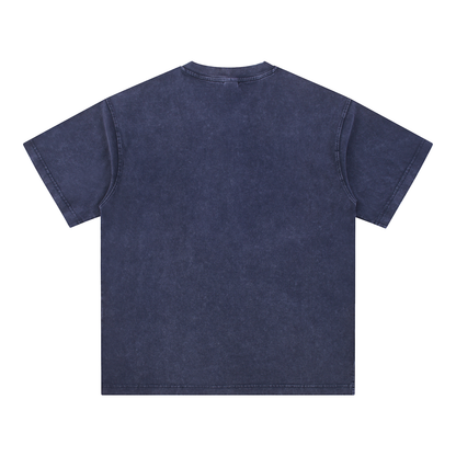 Snow Washed V-Neck Cotton T-Shirt