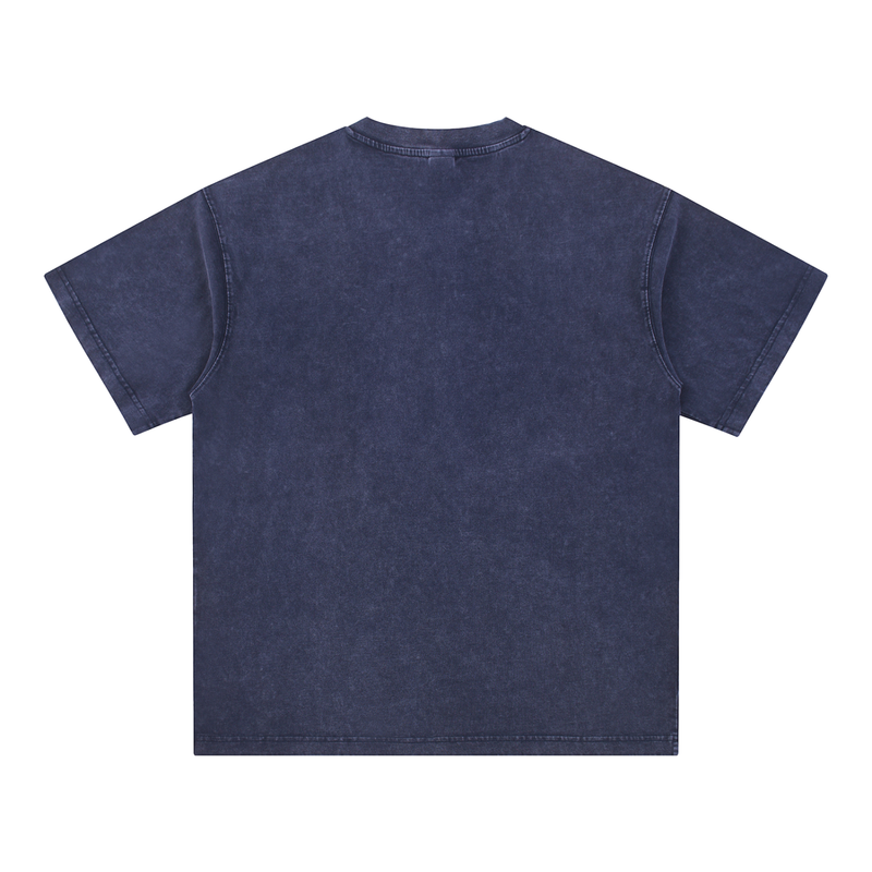 Snow Washed V-Neck Cotton T-Shirt