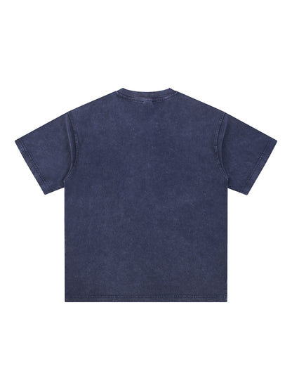 Snow Washed V-Neck Cotton T-Shirt