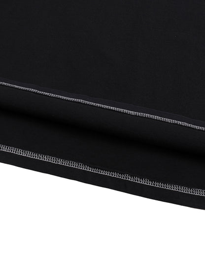 Streetwear Contrast-Stitched Cotton T-Shirt