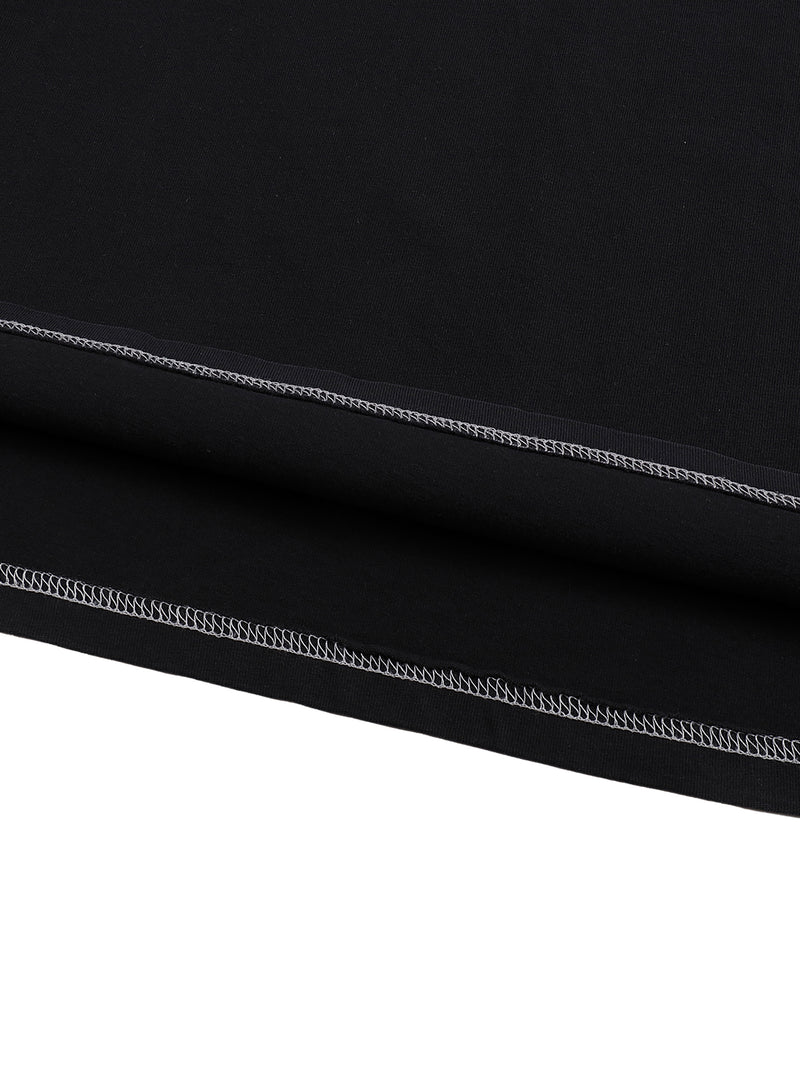 Streetwear Contrast-Stitched Cotton T-Shirt