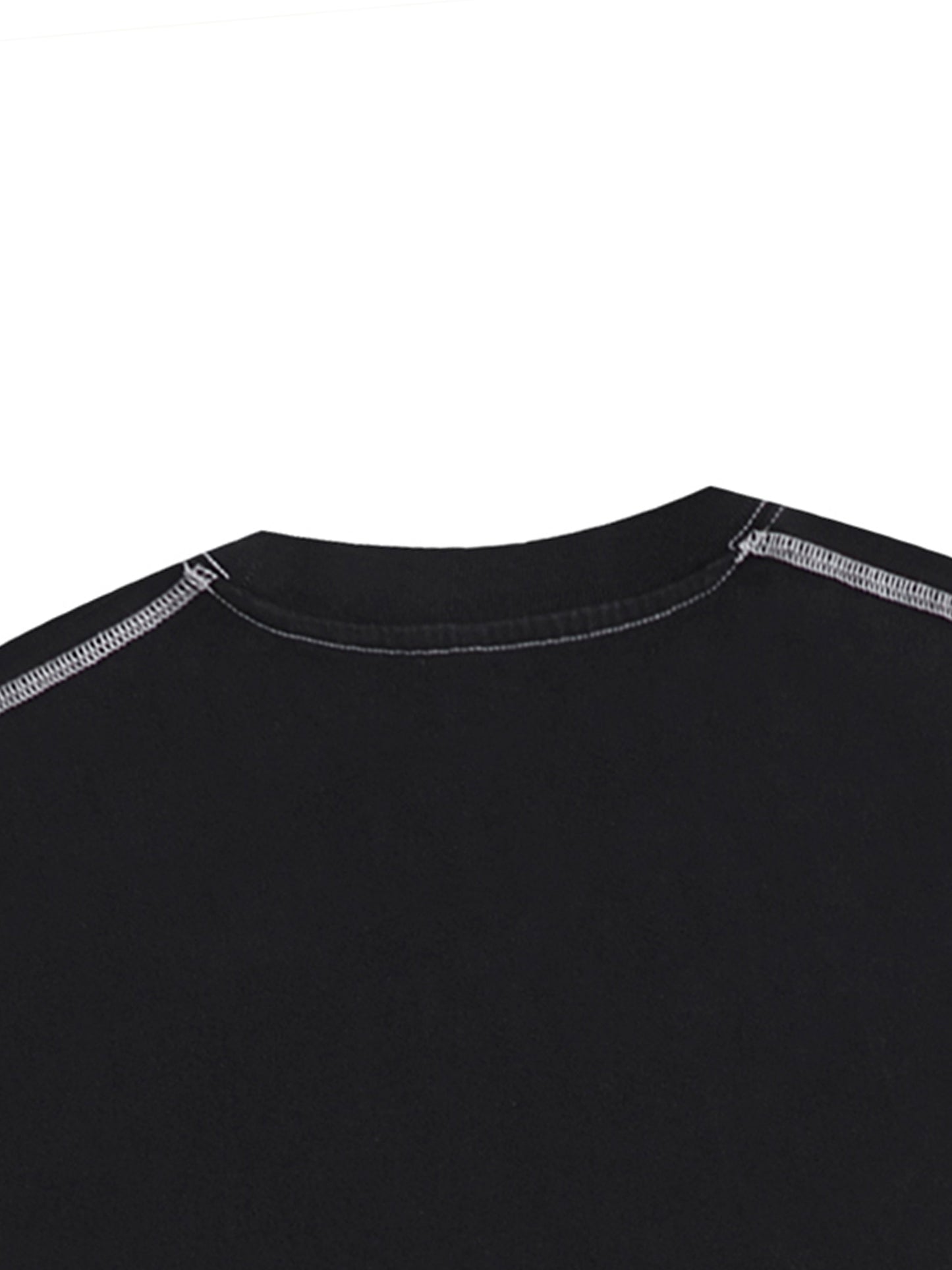 Streetwear Contrast-Stitched Cotton T-Shirt