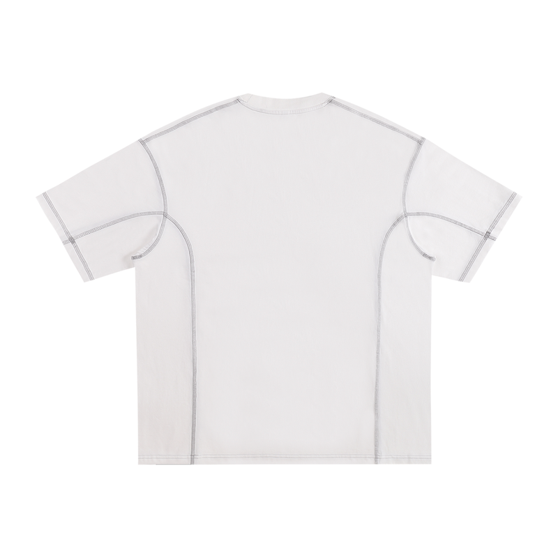 Streetwear Contrast-Stitched Cotton T-Shirt