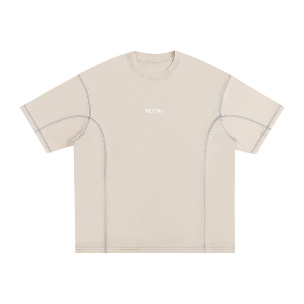 Streetwear Contrast-Stitched Cotton T-Shirt