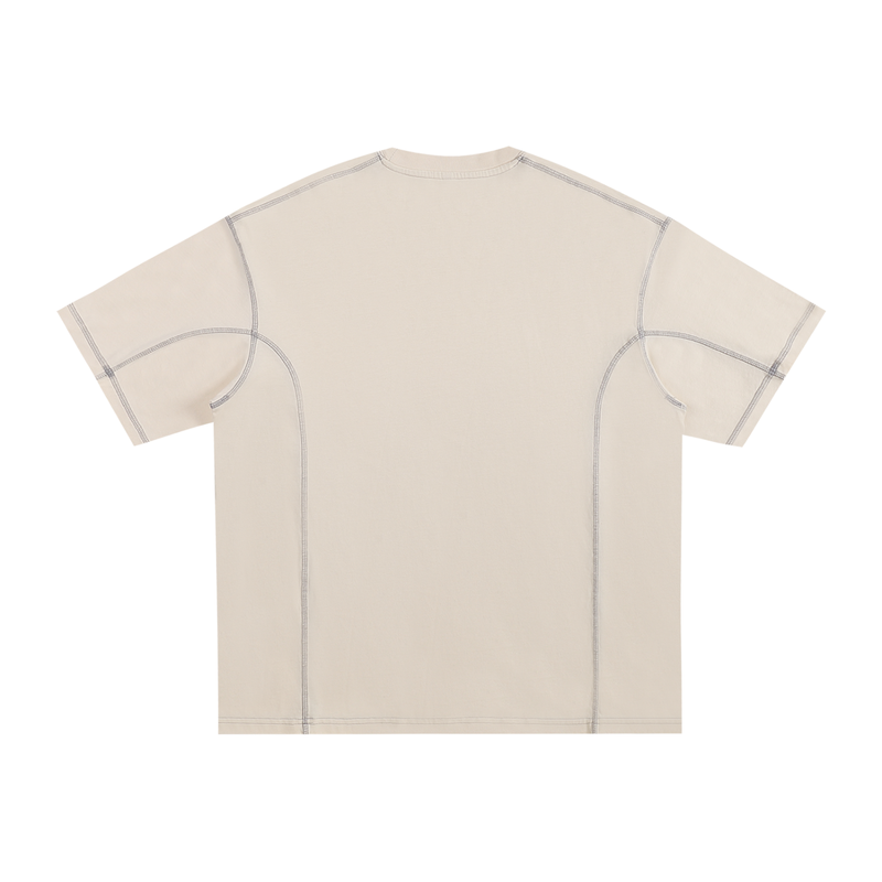 Streetwear Contrast-Stitched Cotton T-Shirt