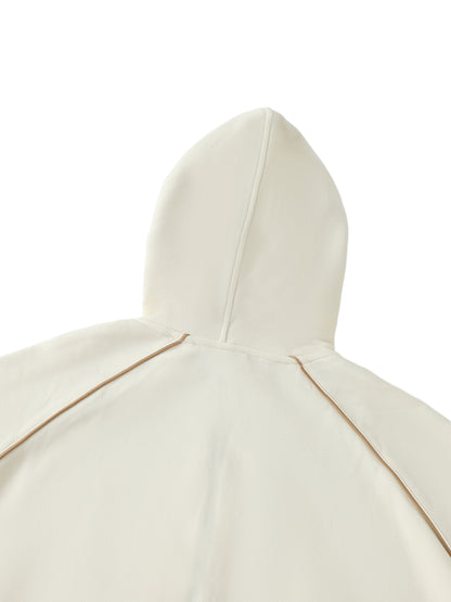 Striped Trim Zip-Up Hoodie