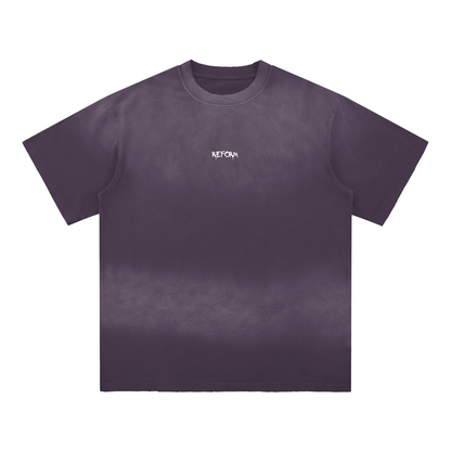 Sun Fade Hand-Frayed Cotton T-Shirt