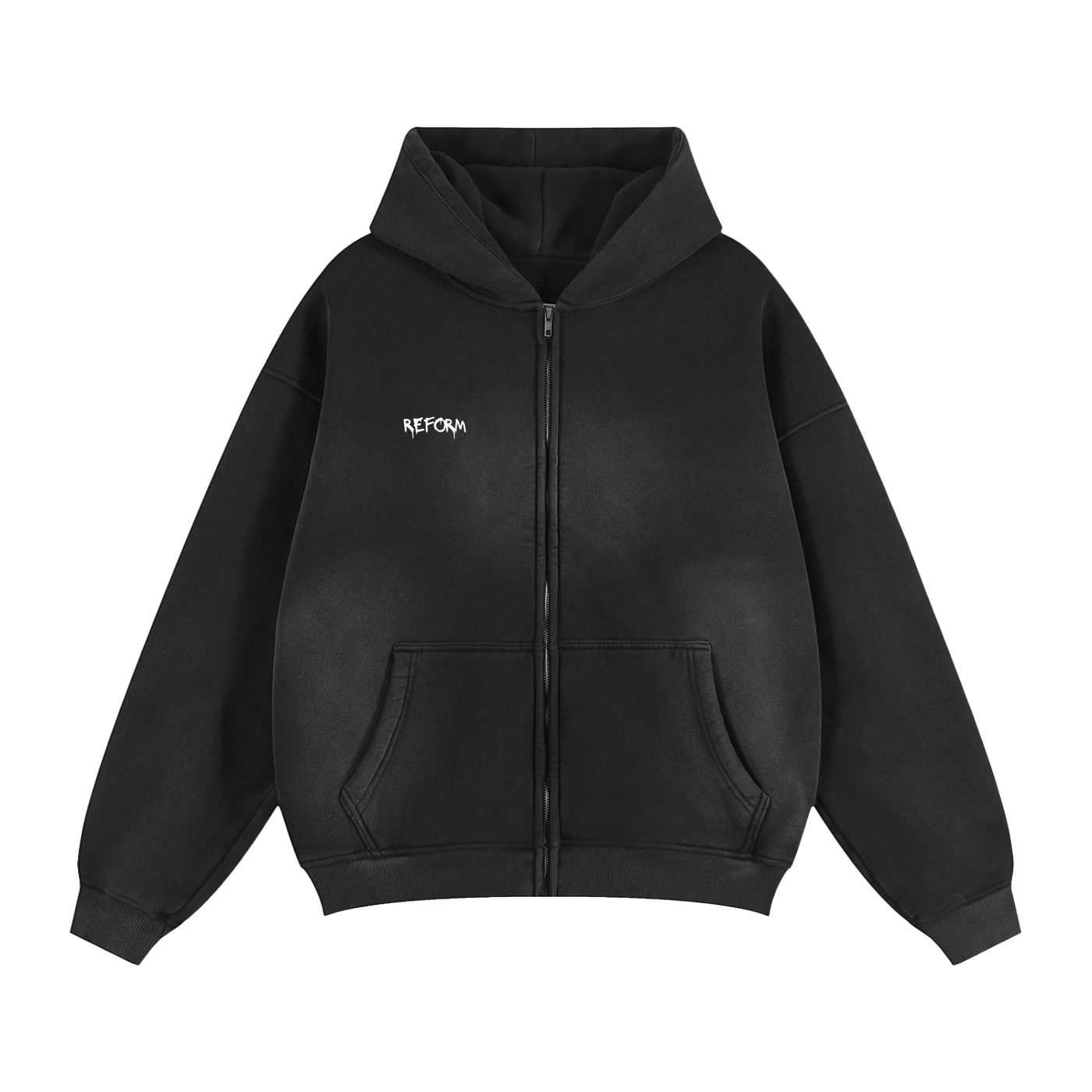 Sunfade Two-way Zipper Boxy Fleece Hoodie