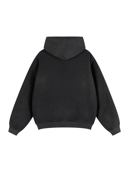 Sunfade Two-way Zipper Boxy Fleece Hoodie