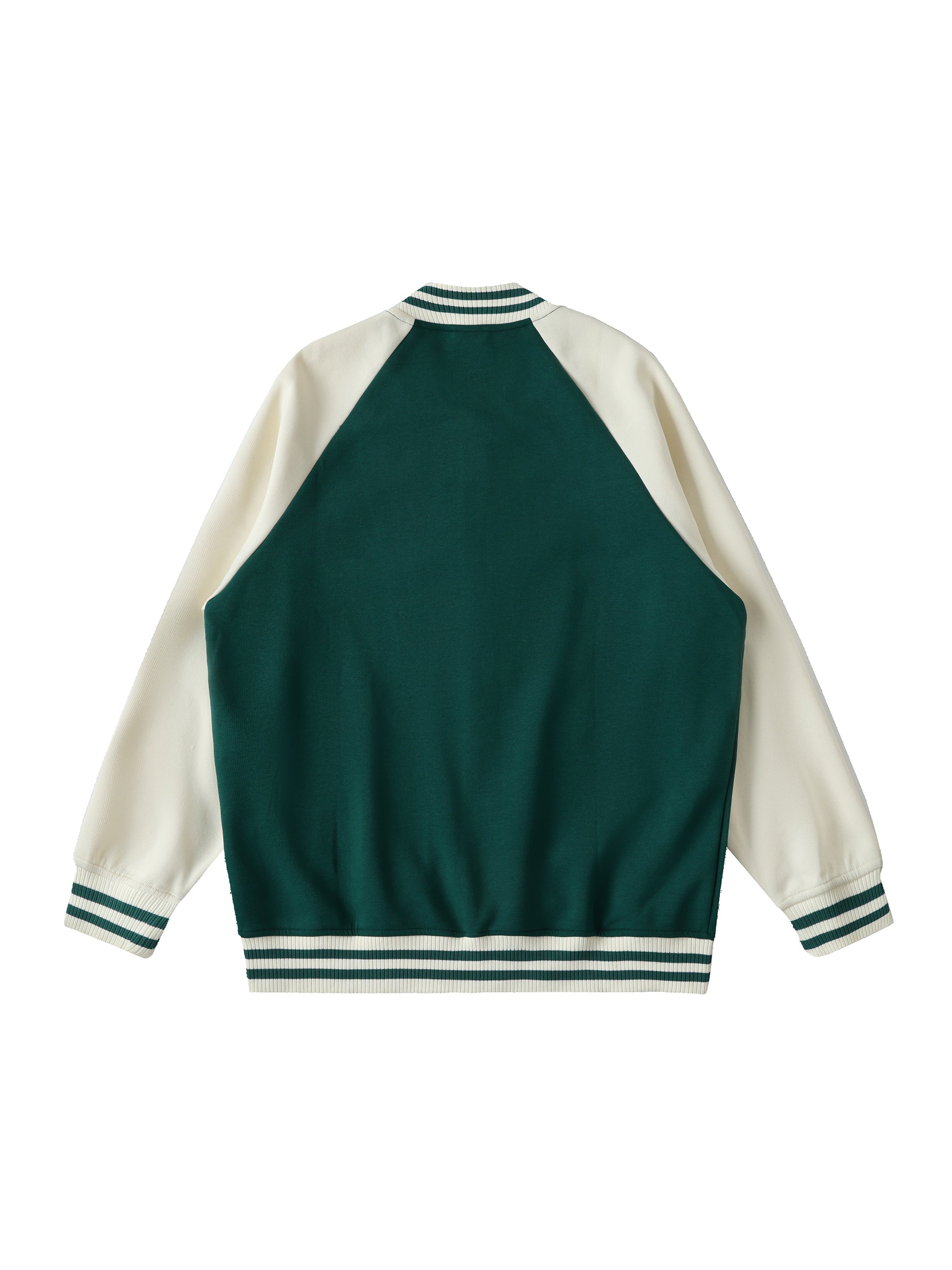 Two Tone Raglan Sleeve Varsity Jacket