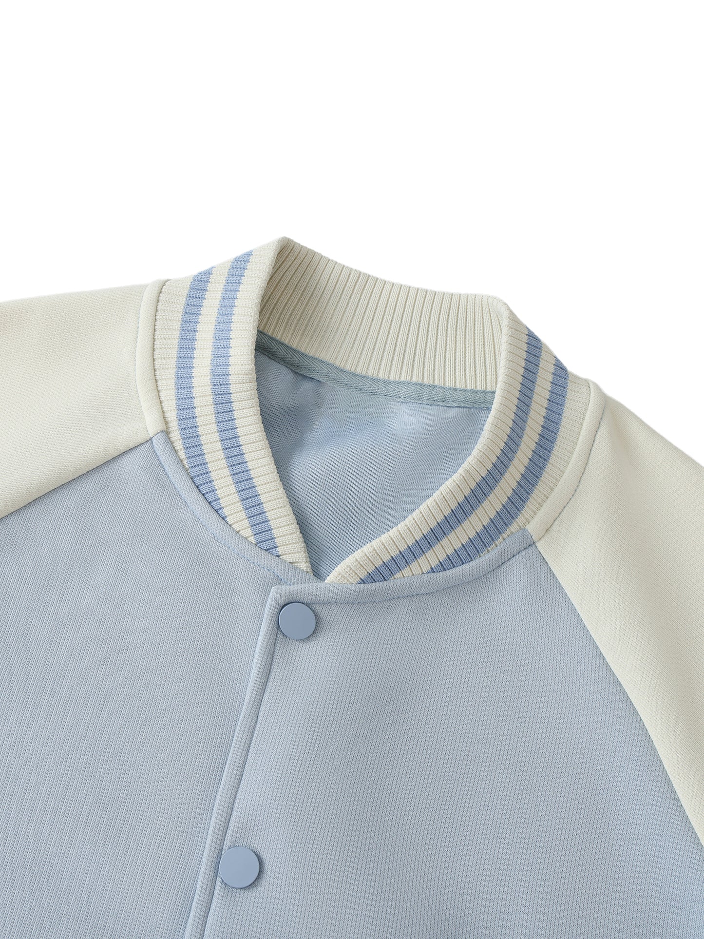 Two Tone Raglan Sleeve Varsity Jacket