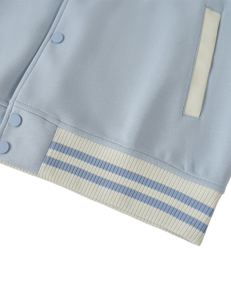 Two Tone Raglan Sleeve Varsity Jacket