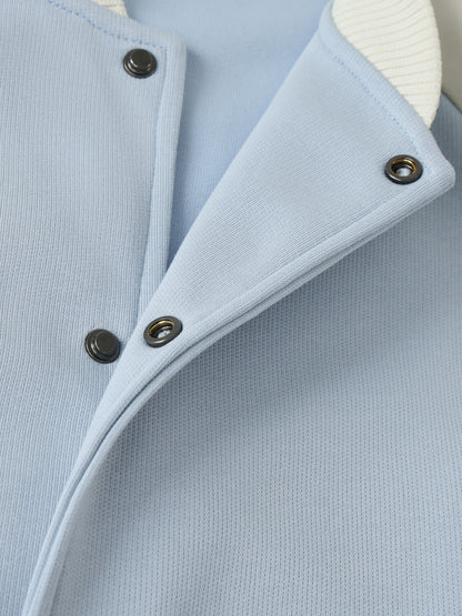 Two Tone Raglan Sleeve Varsity Jacket