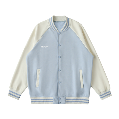 Two Tone Raglan Sleeve Varsity Jacket