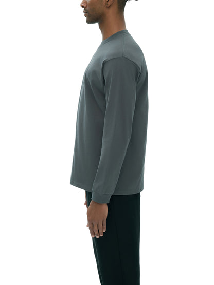 Heavyweight 100% Cotton Drop Shoulder Long Sleeve Shirt - 270gsm