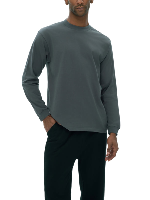 Heavyweight 100% Cotton Drop Shoulder Long Sleeve Shirt - 270gsm