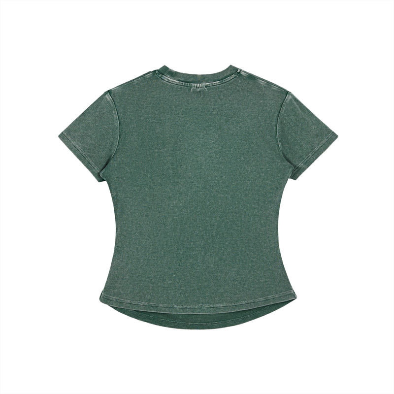 Vintaged-Wash Bodycon Cotton T-Shirt