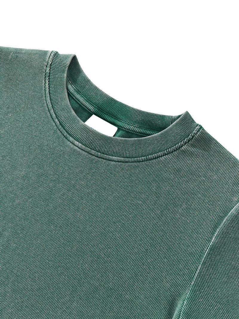 Vintaged-Wash Bodycon Cotton T-Shirt