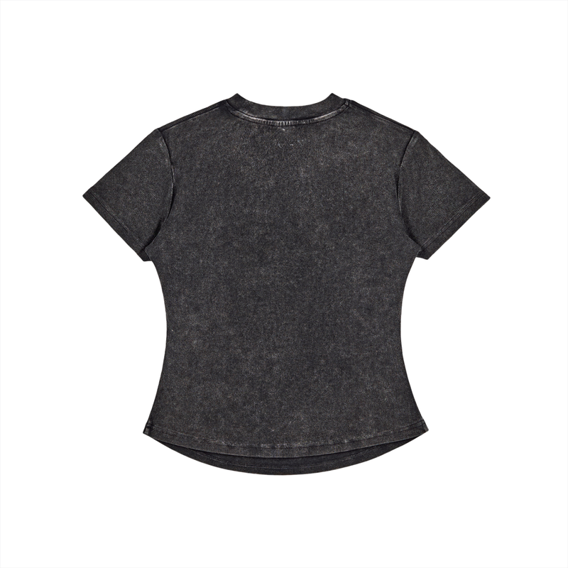 Vintaged-Wash Bodycon Cotton T-Shirt