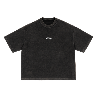 Waffle-Texture Washed Boxy T-Shirt