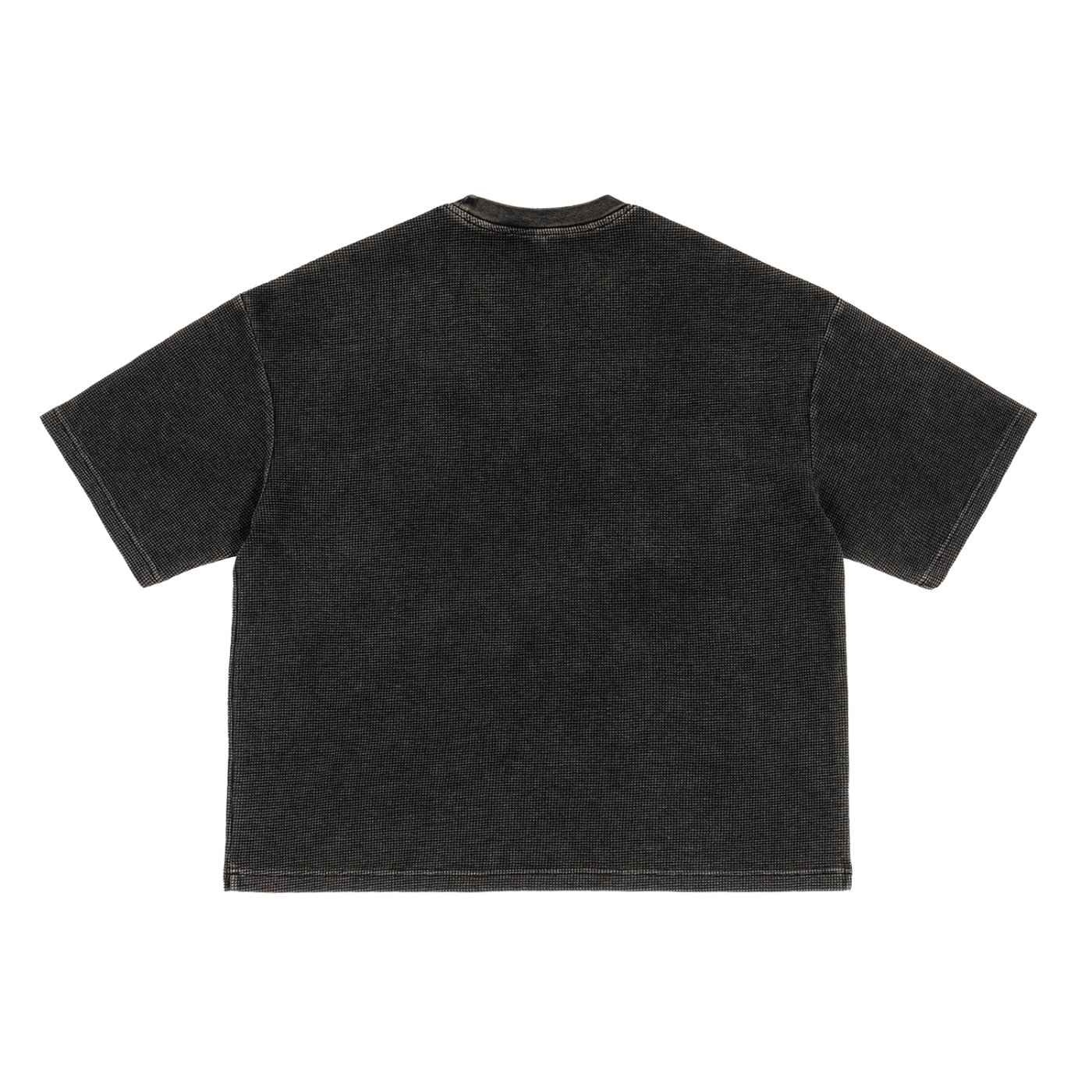 Waffle-Texture Washed Boxy T-Shirt