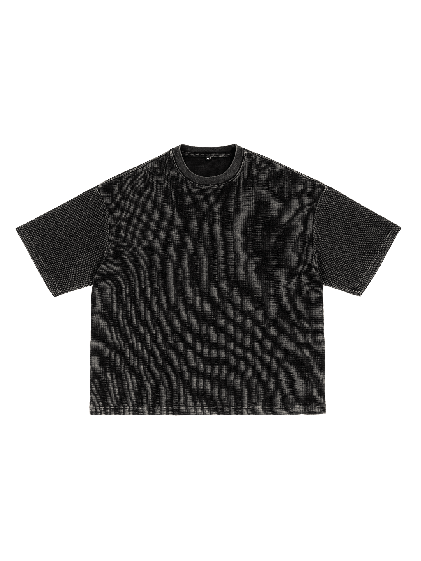 Waffle-Texture Washed Boxy T-Shirt