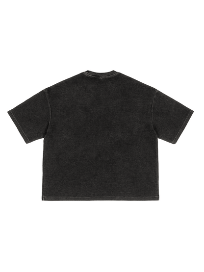Waffle-Texture Washed Boxy T-Shirt